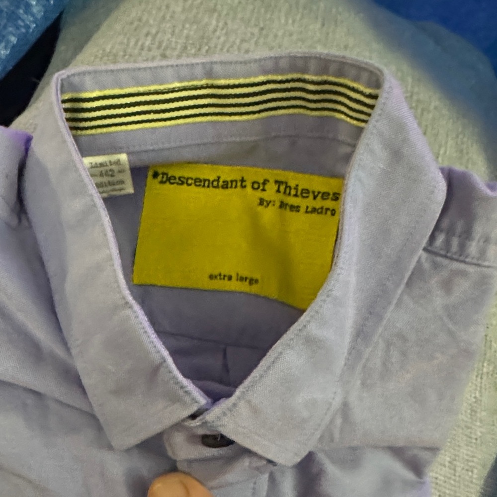 Descendant of Thieves Men's Casual Button Down Shirt - Purple (Limited Edition)